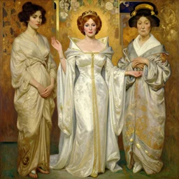phyllis diller as princess leia as an elderly geisha, full - figure oil painting by james mcneill whistler and alphonse mucha and gustav klimt, beautiful