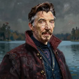highly detailed beautiful portrait of stephen strange, dramatic light, lake background, 2 0 0 mm focal length, painted by stanley lau, painted by greg rutkowski, painted by stanley artgerm, digital art, trending on artstation
