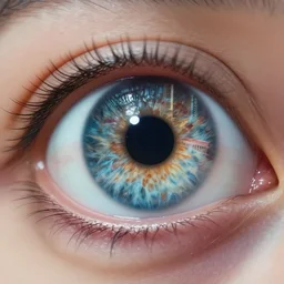 a city inside of the human eye, digital art but as photography