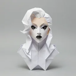 a portrait of lady gaga, origami - n 4
