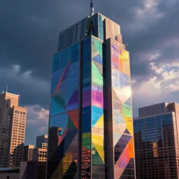 new york city building abstract geometric colorful!!! render