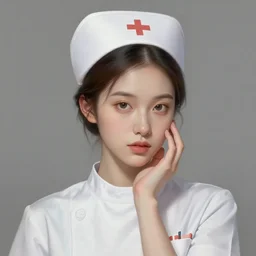 portrait of a nurse, expressive pose, ephemeral, highly detailed, digital painting, artstation, concept art, smooth, sharp focus, by gil elvgren