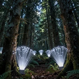 crystal forest, fiber optic lights