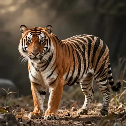photo of a hybrid of a tiger and a zebra