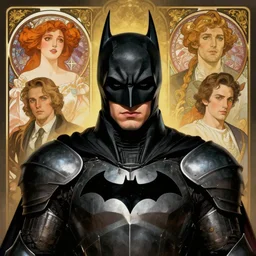 portrait of a handsome cyberpunk knight batman, beautiful symmetrical face, fantasy, regal, by stanley artgerm lau, greg rutkowski, thomas kindkade, alphonse mucha, loish, norman rockwell.