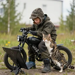 boy from Yakutsk who is hunter and online gamer and biker and he loves cats
