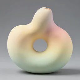 one looping biomorphic form with ombre pastel colors, by thomas moran, professional fruit photography