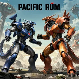 kaiju fighting jaeger scene from the 1 9 0 3 science fiction film pacific rim