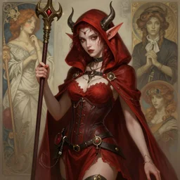 beautiful goblin rouge, highly detailed, digital painting, artstation, sharp focus, illustration, art by tan zi and ayanamikodon and alphonse mucha and wlop