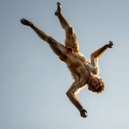 cyber monkey doing a back - flip