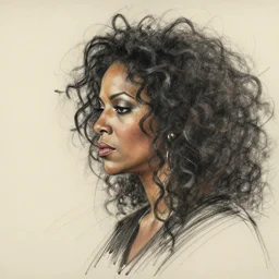 a realistic yet scraggly portrait sketch of the side profile of a stern and sophisticated diana ross, trending on artstation, intricate details, in the style of frank auerbach, in the style of sergio aragones, in the style of martin ansin, in the style of david aja, in the style of mattias adolfsson