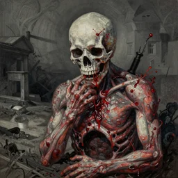 blood enriched by iron, penetrated and scorched, one must withhold he celebrated his doom, highly conceptual figurative art, intricate detailed gouache illustration, controversial postmodern poster art, [ plish poster art school