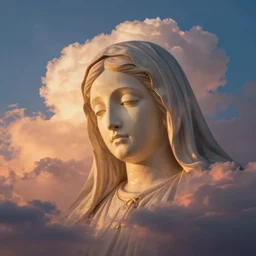 beautiful sunset clouds of virgin mary face