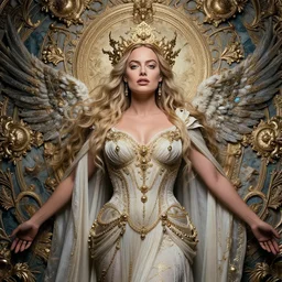Margot robbie as a goddess in heaven, Photography, Cinematic, Portrait, insanely detailed and intricate, hypermaximalist, elegant, ornate, hyper realistic, super detailed