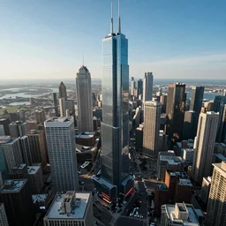 incredibly detailed, beautiful futuristic cyberpunk Chicago