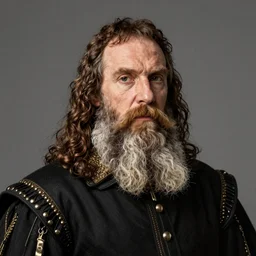 a real photo portrait of gustaf i vasa with long beard. king of sweden. year 1 5 2 3