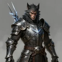 portrait, werewolf man, wearing a dark heavy plate armor, wielding, long sharp lightning claws, chestplate, rpg game, main character, detailed, digital painting, artstation, sharp focus, illustration, tomasz alen kopera, peter mohrbacher, donato giancola, joseph christian leyendecker, wlop, frank frazetta