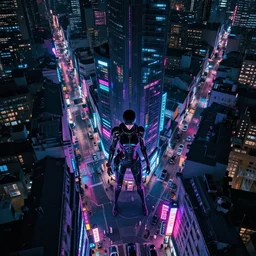 aerial view of a cyberpunk montmartre, by kitsunet suki, cyberpunk, cybervibe, サイハーハンク, 攻 殻 機 動 隊, ghost in the shell, blade runner, neonlights, scifidaily, neon noir, neo tokyo, cyberpunk aesthetic, tokyo camera club, night owlz, night shooterz