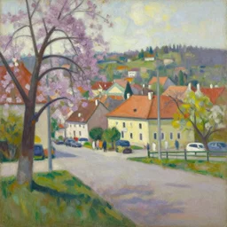 an edward hopper style painting of ( ( ( ( ( ( ( ( balatonfured, a resort town in veszprem county, in hungary ) ) ) ) ) ) ) ), late - spring, may of 1 9 4 8
