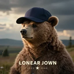 bear with a baseball cap, in the style of a twitter artist