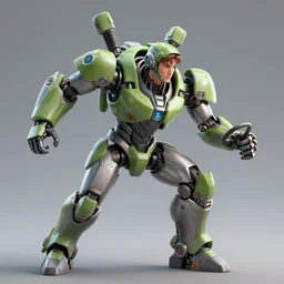 sebastian linus driving a nvidia mech suit dynamic pose 4 k 8 k deviantart artstation 3 d octane render blender with sebastian linus's face