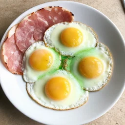 the most delicious breakfast ever made, green eggs, green ham