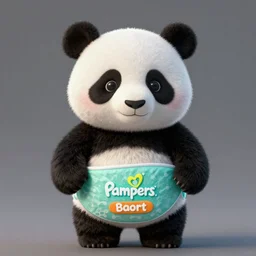 panda dressed in pampers by greg rutkowski and thomas kinkade, trending on artstation, 3 d render octane