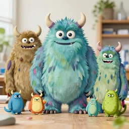 lab to create cute monsters and creatures, natural lighting, playful color scheme, intricate details, matte painting, illustration, by hayao miyazaki
