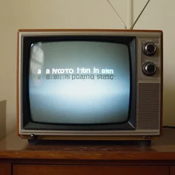 “a janitor with an old box tv for a head. The tv is playing static.”