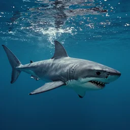 Film still of Harry Potter swimming from a shark, from Jaws (1975)