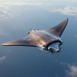 a manta ray shaped spaceship, science fiction, unreal engine