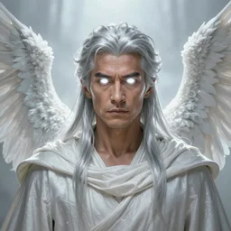 Portrait of Danny Trejo, white glowing eyes, silver hair, cloak, ethereal wings, male, fantasy, extremely detailed, digital painting, artstation, concept art, smooth, sharp focus, illustration, stunning lighting, art by artgerm and greg rutkowski and alphonse mucha and simon stalenhag, realistic character concept, high fantasy, light atmosphere, golden ratio, cinematic lighting, hyperdetailed, high resolution, insanely detailed and intricate, artstation, Marc Simonetti, Greg Rutkowski, 8k