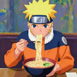 naruto eating ramen, very anime, trending artwork, 4 k, anime painter studio, an impressionist style by claude monet