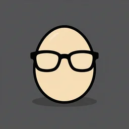 Vector logo of an egg wearing glasses
