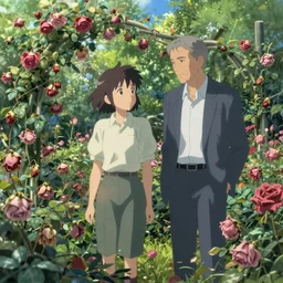 rendering of a scene with a garden consisting of withering roses by makoto shinkai and thomas kinkade, fantasy matte painting, trending on cgsociety and unreal engine, light effect, highly detailed,