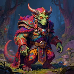 A psychedelic warduke icewind kobold zombie , vibrant color scheme, highly detailed, in the style of romanticism, cinematic, artstation, Moebius, Greg rutkowski