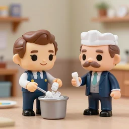 werner heisenberg cooking crystal meth with nils bohr, activity play centre, stop motion vinyl action figure, plastic, toy, butcher billy style