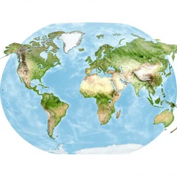 map of the continents of an alien world
