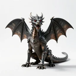 armored gargoyle perched, studio photography, full body, standing, isolated on a pure white background, centered, whole figure in frame, sharp focus, studio lighting