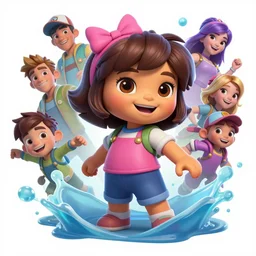 splash art of Dora the explorer at 21 years old from league of legends by Alex Flores, Chengwei Pan, Bo Chen, Jennifer Wuestling, 4K, UHD, High quality, Trending on Artstation HQ