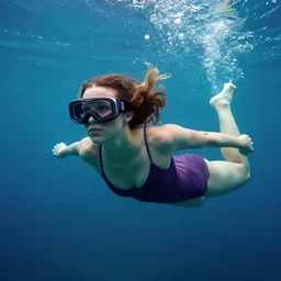 Millie Bobby Brown underwater, octane render