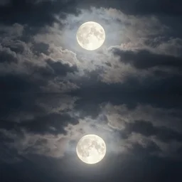 the cloudy moonlit sky, landscape art by donato giancola and greg rutkowski, digital art, trending on artstation, symmetry!!, volumetric lighting, high contrast