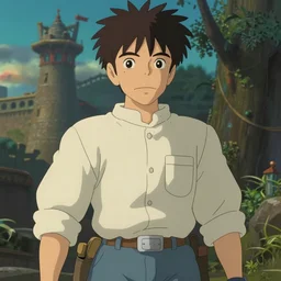 an epic anime of tuff luck, ghibli, unreal 5, octane render, rpg portrait, dynamic lighting, epic, epic anime, 2 d