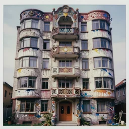 a suburban apartment in the style of brutalist architecture, dripping paint, splatter paint, puffy paint, glass paint, polaroid, shot on 7 0 mm, vintage, insanely detailed and intricate, hypermaximalist, elegant, ornate, hyper realistic, super detailed