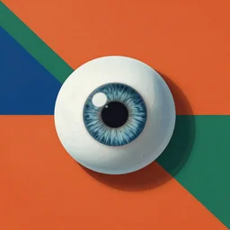 a flag with a human eyeball on it, graphic design
