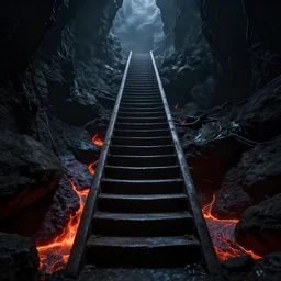stairway to demons, lava, dark, brooding, horror