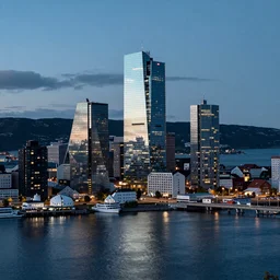 kongsvinger city in the style of cyberpunk