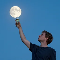 when did the bright moon come to be? i raise my drink to ask the azure sky, by gediminas pranckevicius