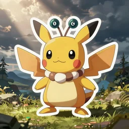 cute miss mascot nostenfer nostenfer crobat pokemon sticker art, cronobreaker, beeple game icon