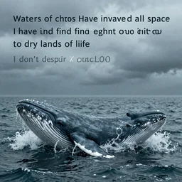 Waters of chaos Have invaded all space The flood on earth again I have to find the whales That once did guide us To dry lands of life I won't despair I'll break this dark all around